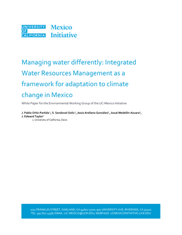 Integrated Water Resources Management As A