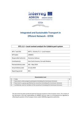 Integrated and Sustainable Transport in Efficient Network - ISTEN