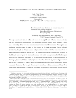 Luke Philip Plotica Assistant Professor Department of Political Science Virginia Tech WPSA 2016 Working Draft—Please Do Not Cite Or Circulate