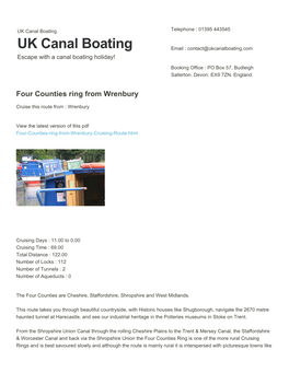 Four Counties Ring from Wrenbury | UK Canal Boating