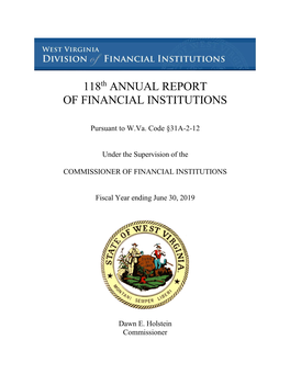 118 Annual Report of Financial Institutions