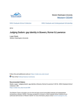 Gay Identity in Bowers, Romer & Lawrence