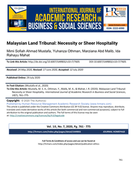 Malaysian Land Tribunal: Necessity Or Sheer Hospitality