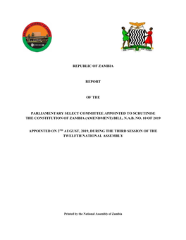Report on the Select Committee to Scrutinise N.A.B. NO. 10 of 2019.Pdf