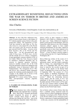 Reflections Upon the War on Terror in British and American Screen Science Fiction