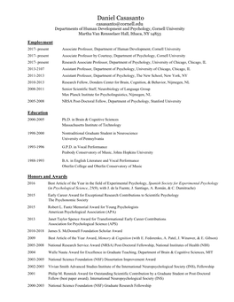 Daniel Casasanto Casasanto@Cornell.Edu Departments of Human Development and Psychology, Cornell University Martha Van Rensselaer Hall, Ithaca, NY 14853