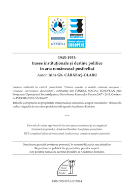 Trasee Instituţionale Şi Destine Politice În Arta Românească Postbelică