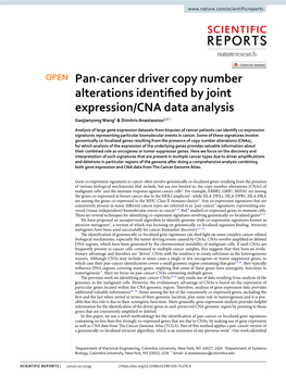 Pan-Cancer Driver Copy Number Alterations Identified By