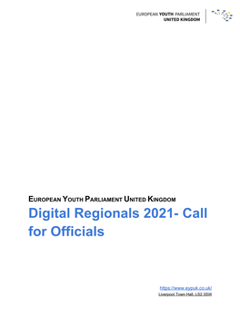 Digital Regionals 2021- Call for Officials