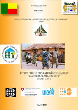 Effectifs De La Population Des Villages Et Quartiers De Ville Du Benin (Rgph-4, 2013)