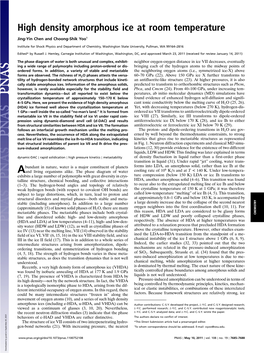 High Density Amorphous Ice at Room Temperature