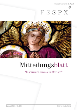 Mitteilungsblatt “Instaurare Omnia in Christo”