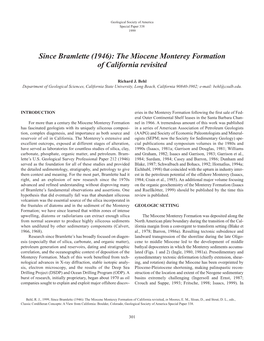 Since Bramlette (1946): the Miocene Monterey Formation of California Revisited