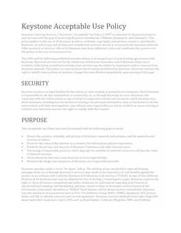 Keystone Acceptable Use Policy