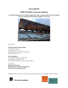 Miami Marine Stadium Concrete Solutions Report