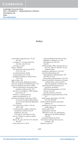 Diagnosing from a Distance John Martin-Joy Index More Information