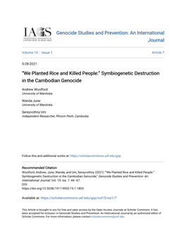 Symbiogenetic Destruction in the Cambodian Genocide