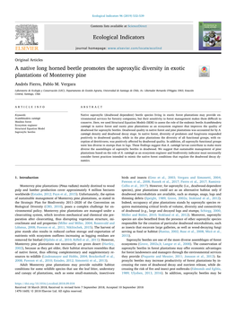 A Native Long Horned Beetle Promotes the Saproxylic Diversity in Exotic Plantations of Monterrey Pine T