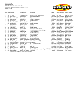 Starting Line-Up