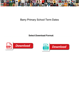 Barry Primary School Term Dates