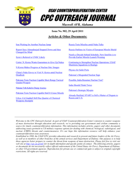 USAF Counterproliferation Center Outreach Journal #902