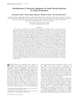 Identification of Selection Signatures in Cattle Breeds Selected for Dairy Production