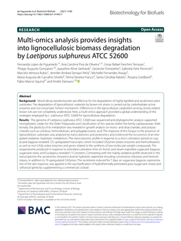 Multi-Omics Analysis Provides Insights Into Lignocellulosic Biomass Degradation by Laetiporus Sulphureus ATCC 52600