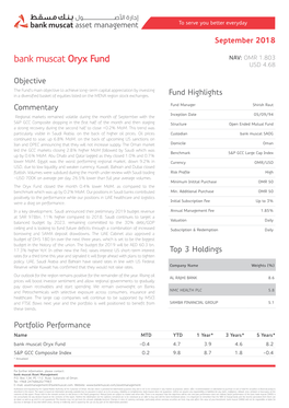 Bank Muscat Oryx Fund NAV: OMR 1.803 USD 4.68