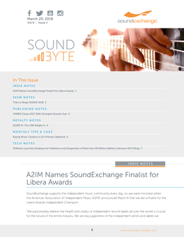 A2IM Names Soundexchange Finalist for Libera Awards 1