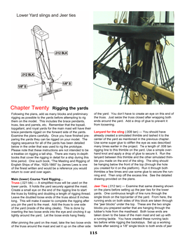 Chapter Twenty Rigging the Yards Following the Plans, Add As Many Blocks and Preliminary of the Yard