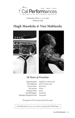 Hugh Masekela & Vusi Mahlasela
