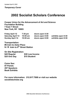 2002 Socialist Scholars Conference