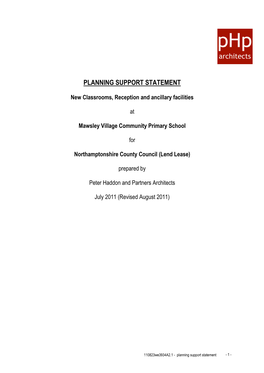 Planning Support Statement