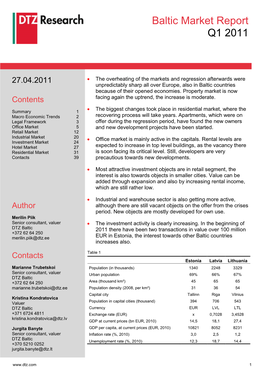 Baltic Market Report Q1 2011