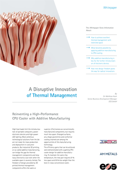 A Disruptive Innovation of Thermal Management