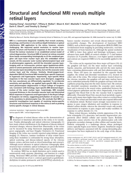 Structural and Functional MRI Reveals Multiple Retinal Layers