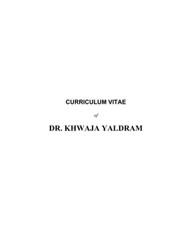 Dr. Khwaja Yaldram