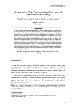 Comparisons of Two Commercial and Two Low-Cost Interfaces for Virtual Skiing