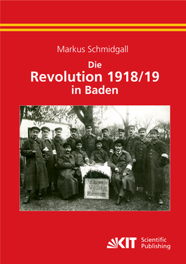 Die Revolution 1918/19 in Baden Revolution 1918/19 Markus Schmidgall in Baden Die