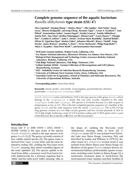 Runella Slithyformis Type Strain (LSU 4T)