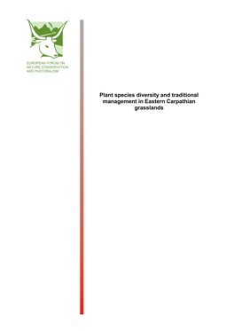 Plant Species Diversity and Traditional Management in Eastern Carpathian Grasslands