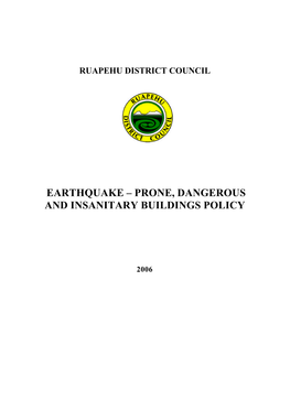 Earthquake and Dangerous Buildings Policy