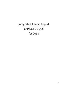 Integrated Annual Report of PJSC FGC UES for 2018