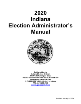 2020 Indiana Election Administrator's Manual