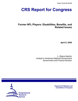 Former NFL Players: Disabilities, Benefits, and Related Issues