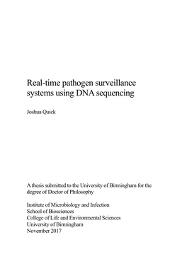 Real-Time Pathogen Surveillance Systems Using DNA Sequencing