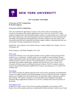 Overview of NYU's Global Sites