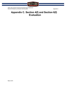 Appendix C: Section 4F & 6F Evlauation
