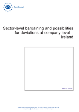 Sector-Level Bargaining and Possibilities for Deviations at Company Level – Ireland