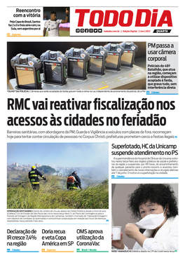 RMC Vai Reativar Fiscalização Nos Acessos Às Cidades No Feriadão